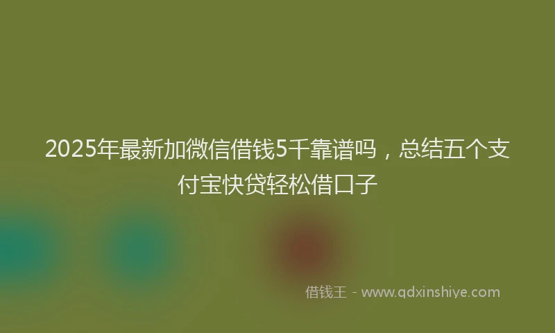 2025年最新加微信借钱5千靠谱吗，总结五个支付宝快贷轻松借口子