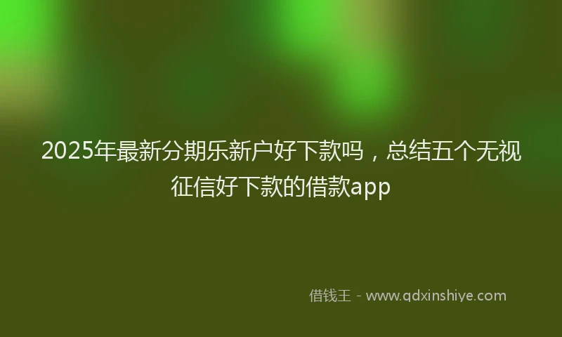 2025年最新分期乐新户好下款吗，总结五个无视征信好下款的借款app