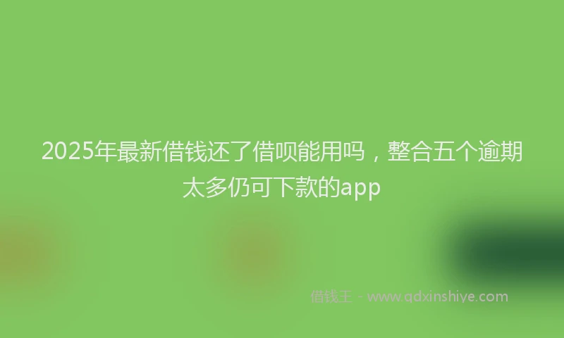2025年最新借钱还了借呗能用吗，整合五个逾期太多仍可下款的app