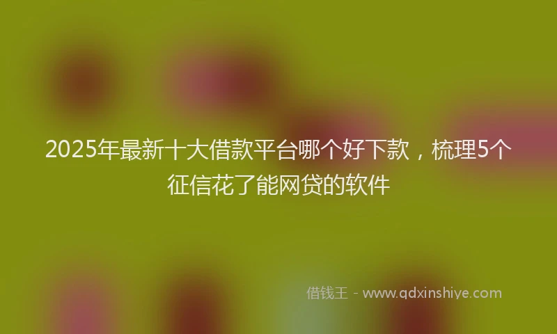 2025年最新十大借款平台哪个好下款，梳理5个征信花了能网贷的软件