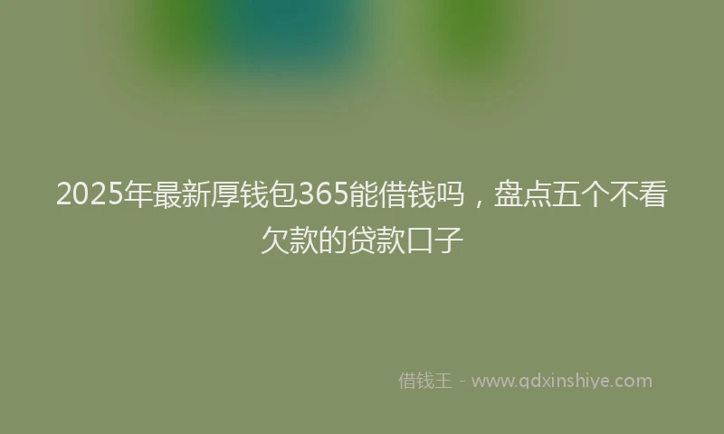 2025年最新厚钱包365能借钱吗，盘点五个不看欠款的贷款口子