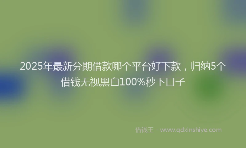 2025年最新分期借款哪个平台好下款，归纳5个借钱无视黑白100%秒下口子