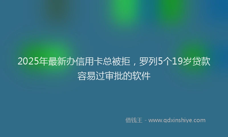 2025年最新办信用卡总被拒，罗列5个19岁贷款容易过审批的软件