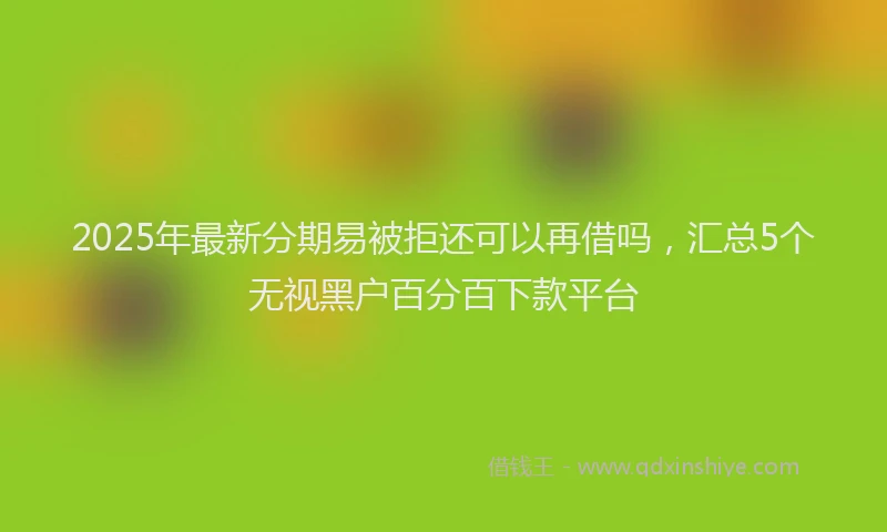 2025年最新分期易被拒还可以再借吗，汇总5个无视黑户百分百下款平台