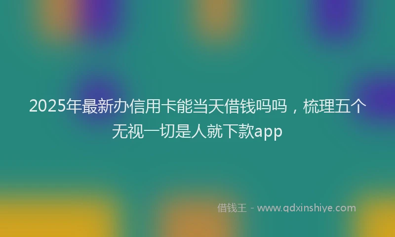 2025年最新办信用卡能当天借钱吗吗，梳理五个无视一切是人就下款app