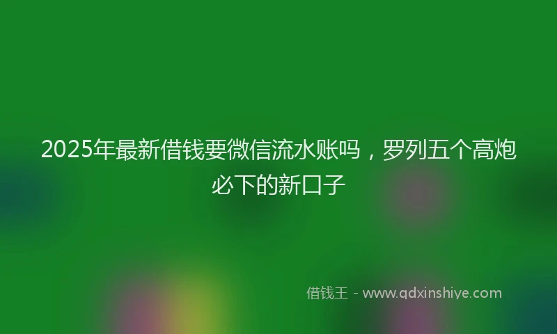2025年最新借钱要微信流水账吗，罗列五个高炮必下的新口子