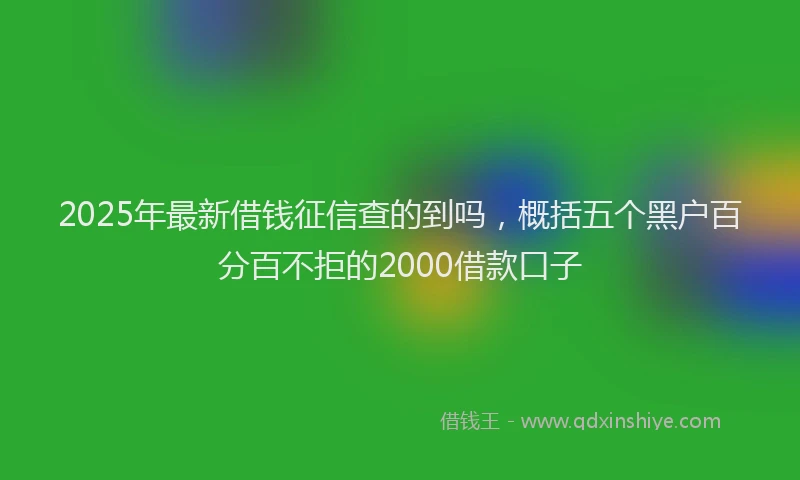 2025年最新借钱征信查的到吗，概括五个黑户百分百不拒的2000借款口子