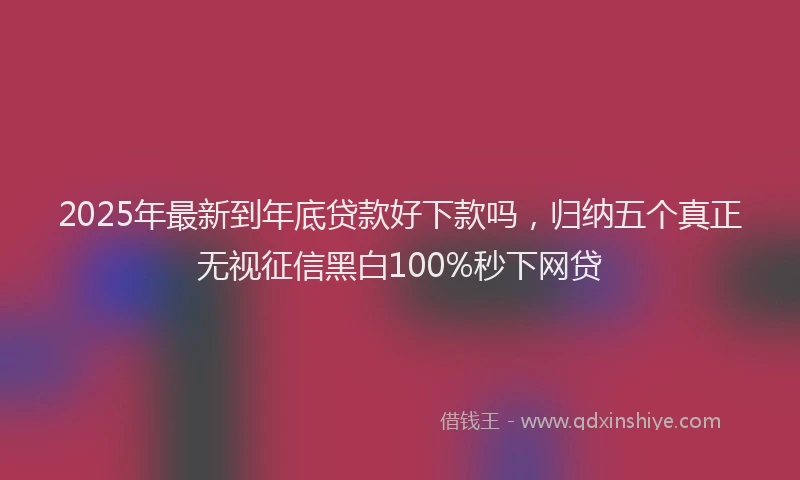 2025年最新到年底贷款好下款吗，归纳五个真正无视征信黑白100%秒下网贷