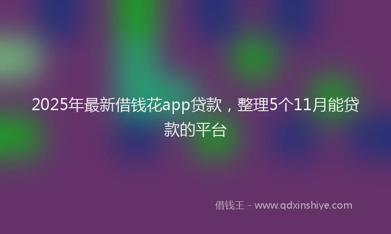 2025年最新借钱花app贷款，整理5个11月能贷款的平台