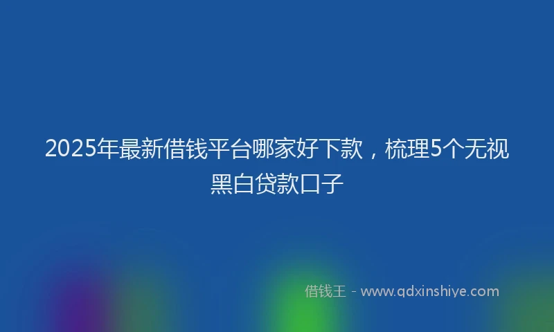 2025年最新借钱平台哪家好下款，梳理5个无视黑白贷款口子