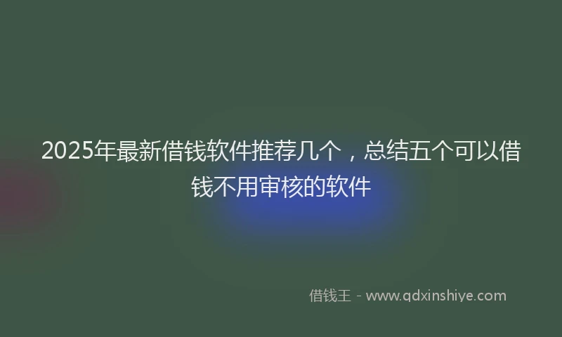 2025年最新借钱软件推荐几个，总结五个可以借钱不用审核的软件