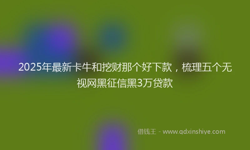 2025年最新卡牛和挖财那个好下款，梳理五个无视网黑征信黑3万贷款