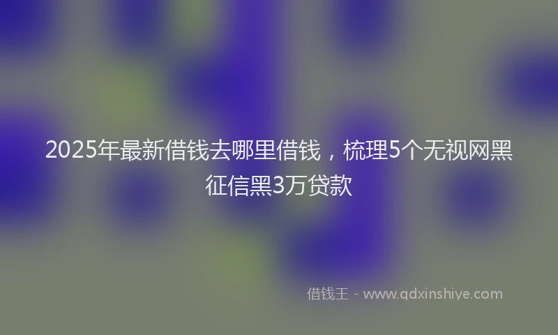 2025年最新借钱去哪里借钱，梳理5个无视网黑征信黑3万贷款