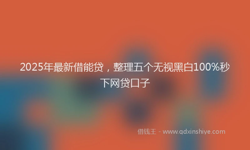 2025年最新借能贷，整理五个无视黑白100%秒下网贷口子