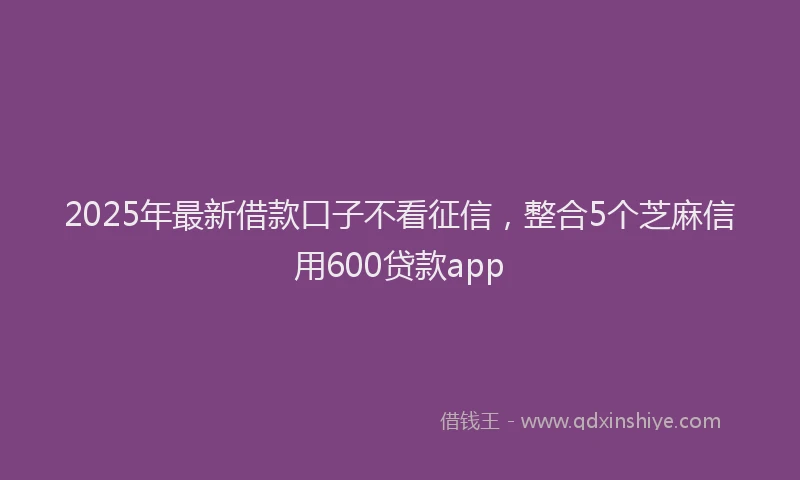 2025年最新借款口子不看征信，整合5个芝麻信用600贷款app