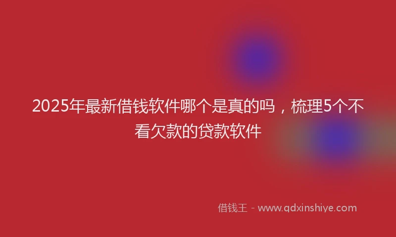 2025年最新借钱软件哪个是真的吗，梳理5个不看欠款的贷款软件