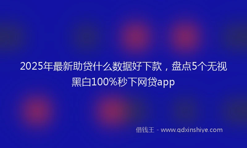 2025年最新助贷什么数据好下款，盘点5个无视黑白100%秒下网贷app