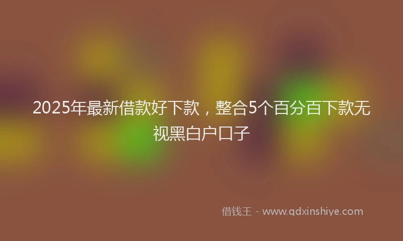 2025年最新借款好下款，整合5个百分百下款无视黑白户口子