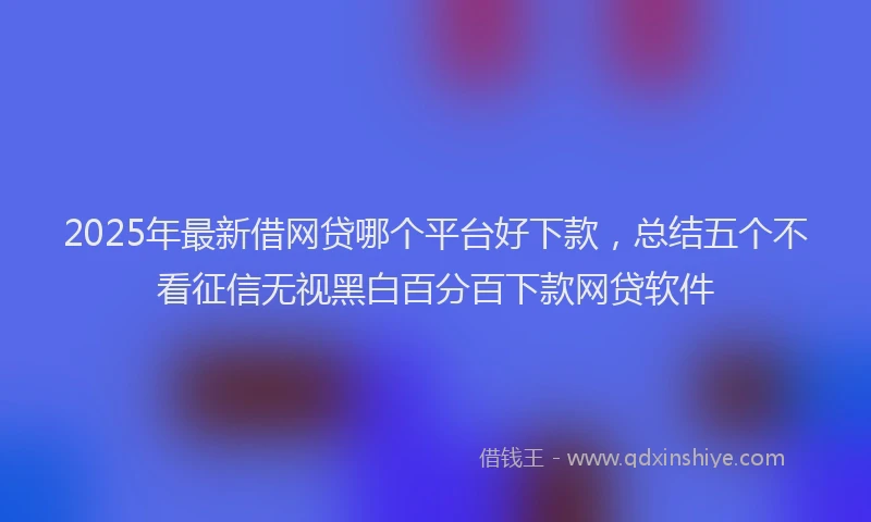 2025年最新借网贷哪个平台好下款，总结五个不看征信无视黑白百分百下款网贷软件