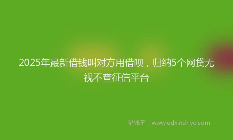 2025年最新借钱叫对方用借呗，归纳5个网贷无视不查征信平台
