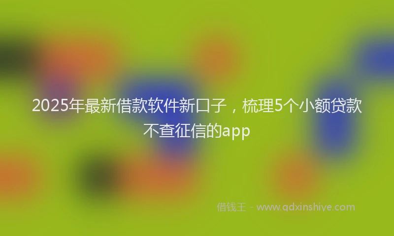 2025年最新借款软件新口子，梳理5个小额贷款不查征信的app