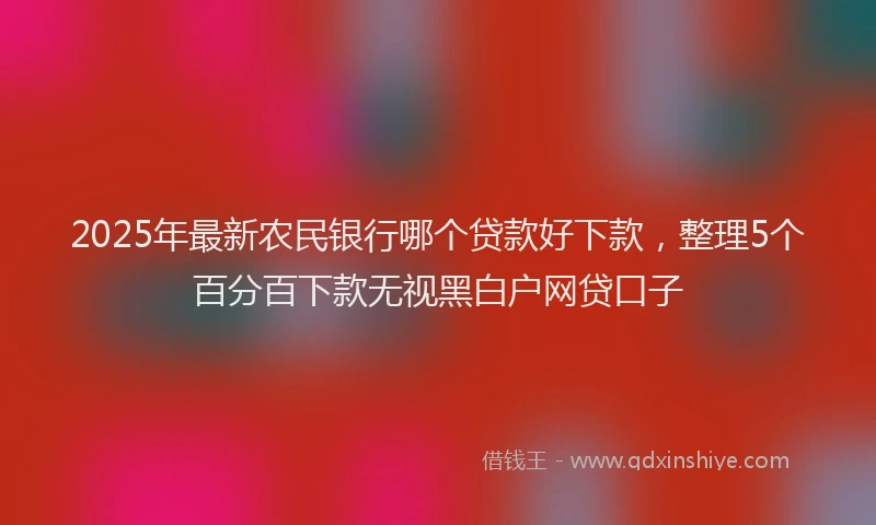 2025年最新农民银行哪个贷款好下款，整理5个百分百下款无视黑白户网贷口子