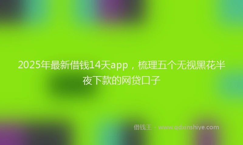 2025年最新借钱14天app，梳理五个无视黑花半夜下款的网贷口子