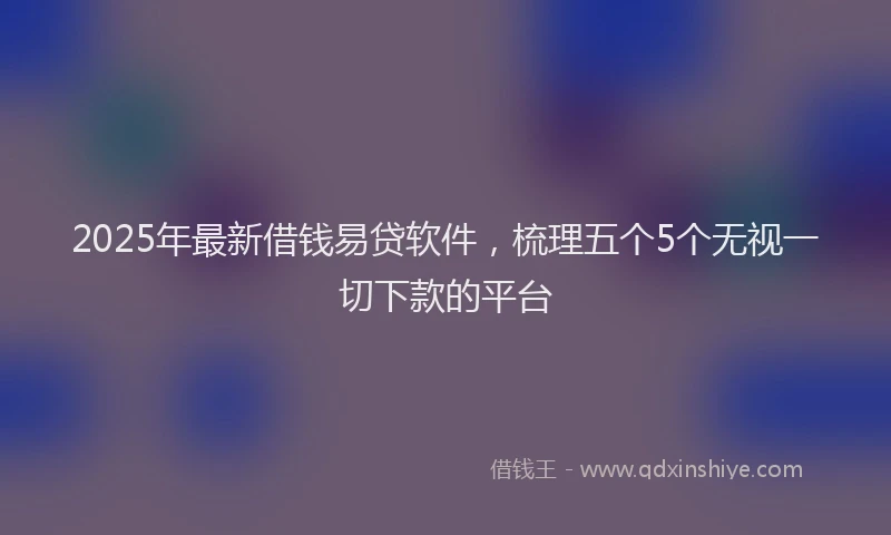 2025年最新借钱易贷软件，梳理五个5个无视一切下款的平台