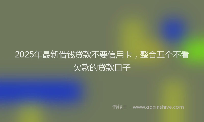2025年最新借钱贷款不要信用卡，整合五个不看欠款的贷款口子