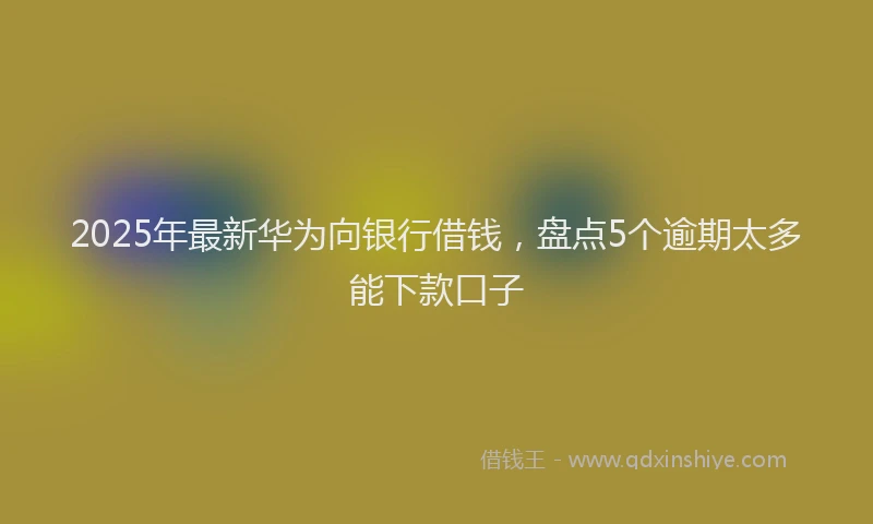 2025年最新华为向银行借钱，盘点5个逾期太多能下款口子