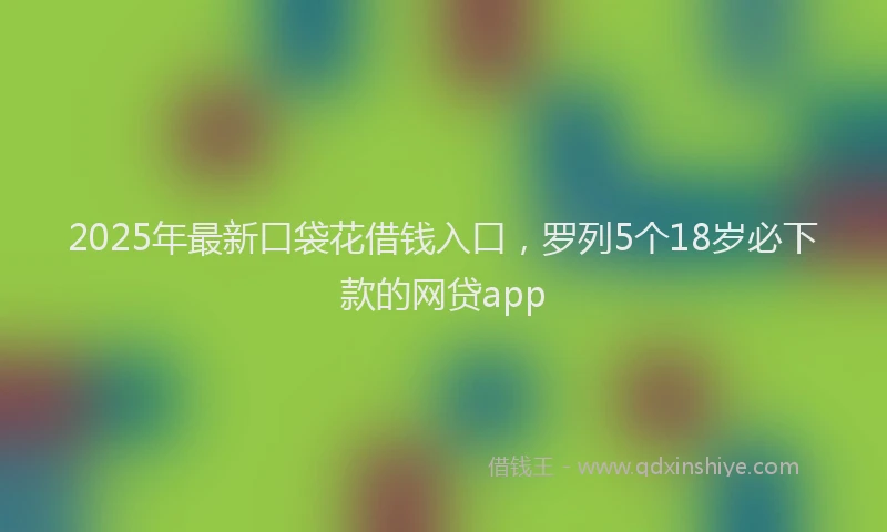 2025年最新口袋花借钱入口，罗列5个18岁必下款的网贷app