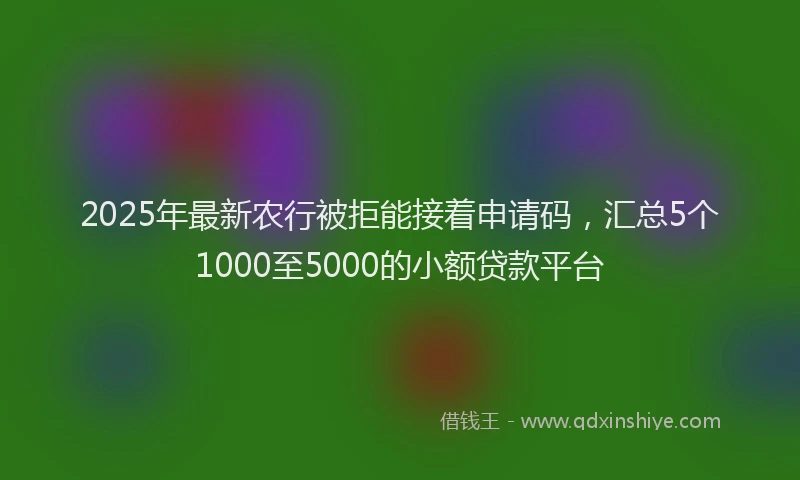 2025年最新农行被拒能接着申请码，汇总5个1000至5000的小额贷款平台