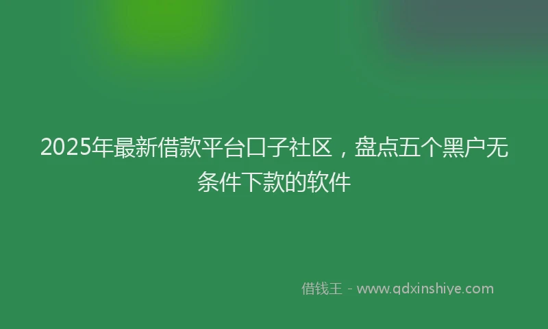 2025年最新借款平台口子社区，盘点五个黑户无条件下款的软件