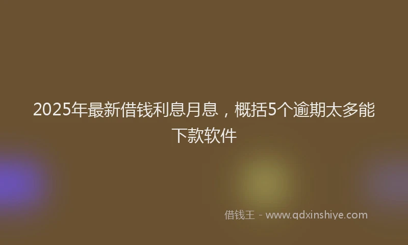 2025年最新借钱利息月息，概括5个逾期太多能下款软件