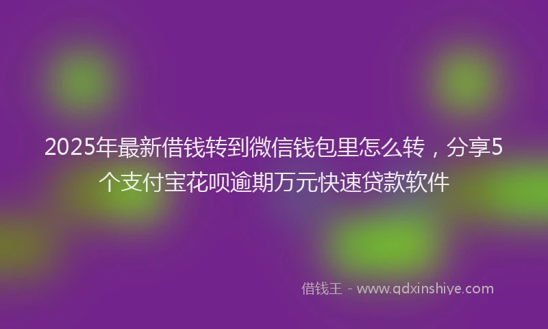 2025年最新借钱转到微信钱包里怎么转，分享5个支付宝花呗逾期万元快速贷款软件