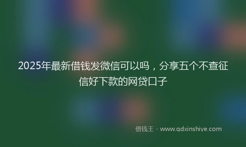 2025年最新借钱发微信可以吗，分享五个不查征信好下款的网贷口子
