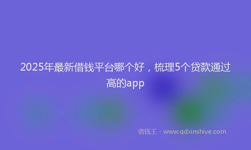 2025年最新借钱平台哪个好，梳理5个贷款通过高的app