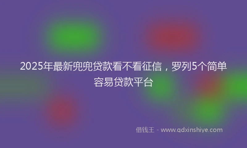 2025年最新兜兜贷款看不看征信，罗列5个简单容易贷款平台