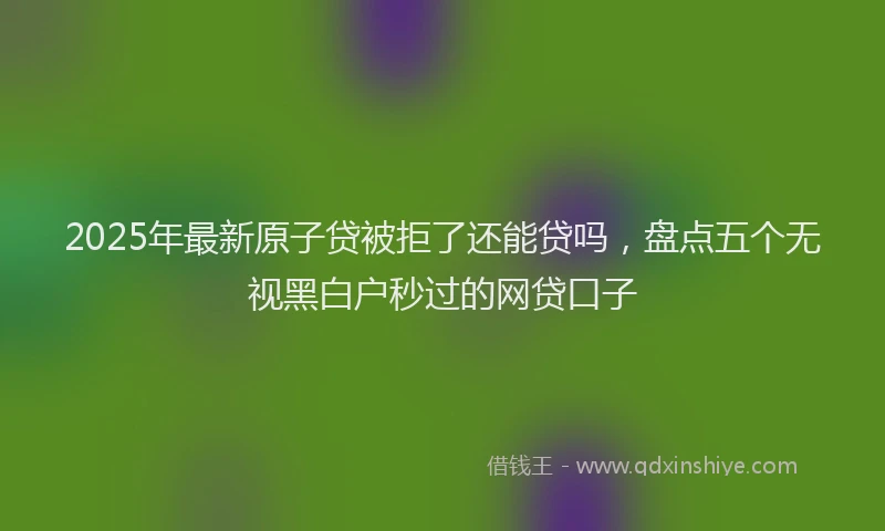 2025年最新原子贷被拒了还能贷吗，盘点五个无视黑白户秒过的网贷口子