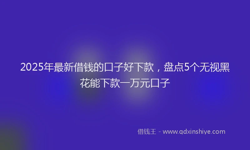 2025年最新借钱的口子好下款，盘点5个无视黑花能下款一万元口子