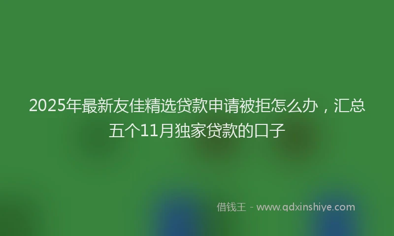 2025年最新友佳精选贷款申请被拒怎么办，汇总五个11月独家贷款的口子