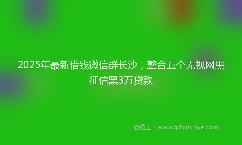 2025年最新借钱微信群长沙，整合五个无视网黑征信黑3万贷款