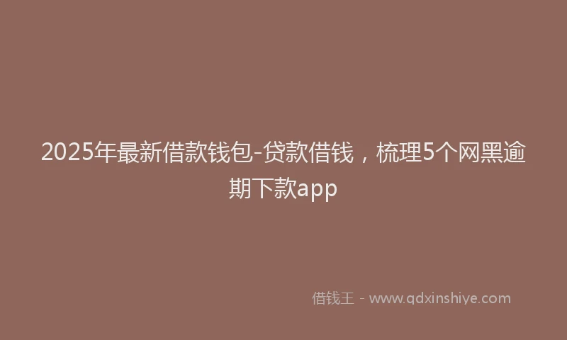2025年最新借款钱包-贷款借钱，梳理5个网黑逾期下款app