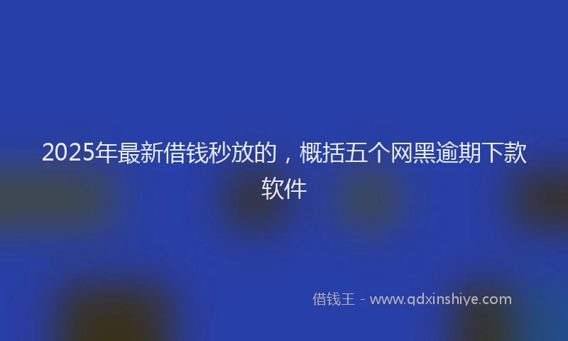 2025年最新借钱秒放的，概括五个网黑逾期下款软件