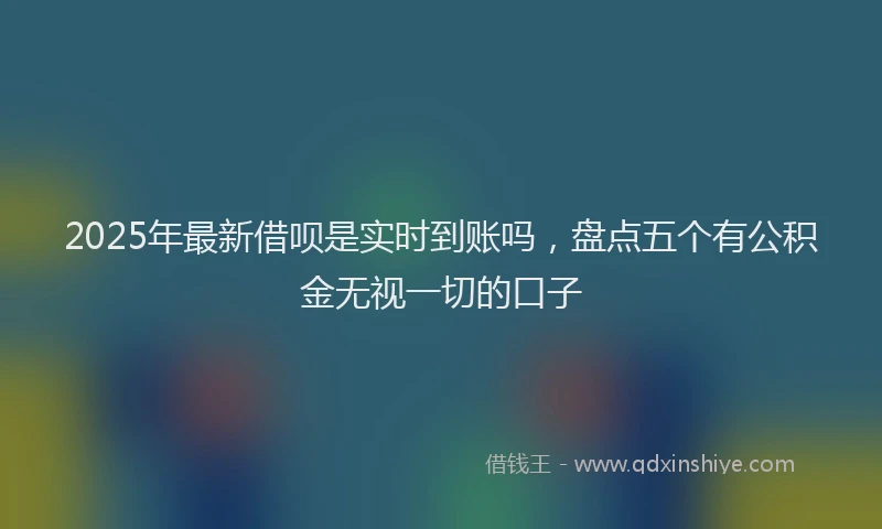 2025年最新借呗是实时到账吗，盘点五个有公积金无视一切的口子