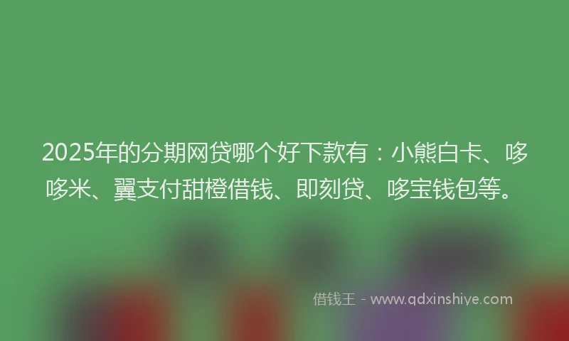 2025年的分期网贷哪个好下款有：小熊白卡、哆哆米、翼支付甜橙借钱、即刻贷、哆宝钱包等。