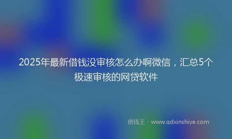 2025年最新借钱没审核怎么办啊微信，汇总5个极速审核的网贷软件