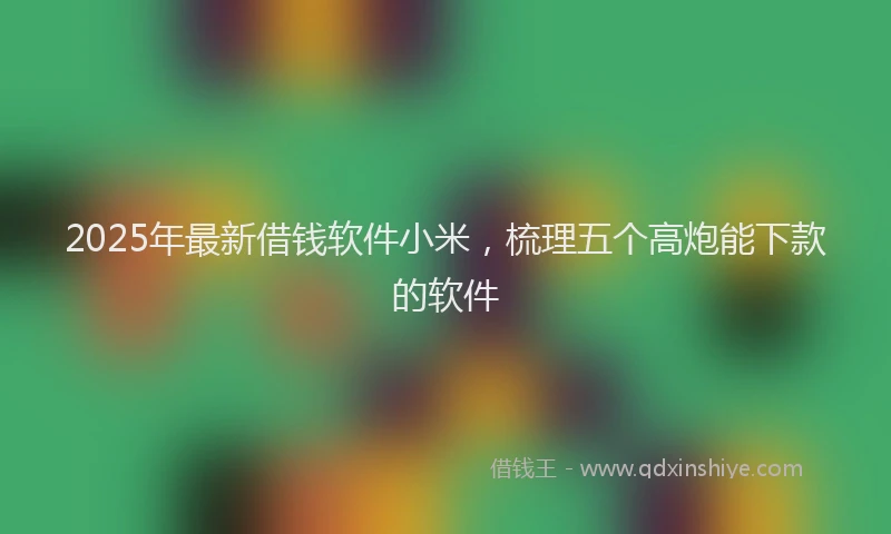 2025年最新借钱软件小米，梳理五个高炮能下款的软件