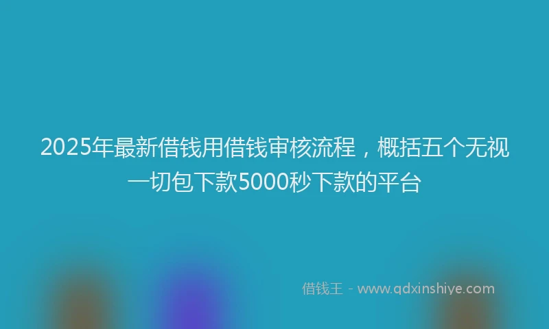 2025年最新借钱用借钱审核流程，概括五个无视一切包下款5000秒下款的平台