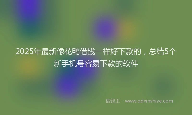 2025年最新像花鸭借钱一样好下款的，总结5个新手机号容易下款的软件
